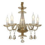 Lampara Colgante Lumicentro Candelabro Color Dorado De 5 Luc