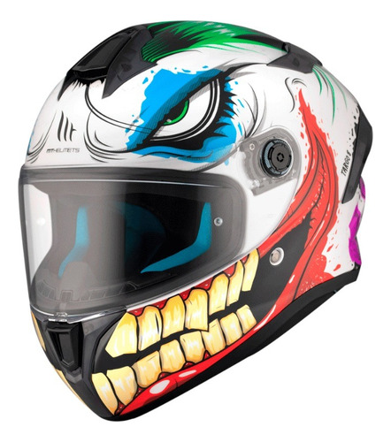 Casco Para Moto Mt Helmets Targo S Joker A5 Blanco Ece2206 
