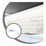 Luz Led 80cm Aluminio Alacena Cocina Dimmer Touch Listo Usar