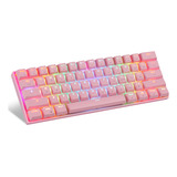 Teclado Rosa Con Interruptores Mecánicos Rgb Motospeed Ck62