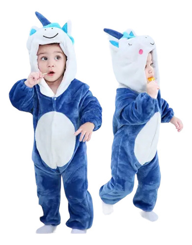 Pijama Y Disfraz Enterito Polar Niña Niño Bebés Unicornio Az