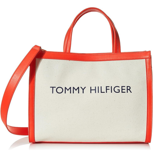 Tommy Hilfiger Betty Canvas Small Tote Naranja Talla Única