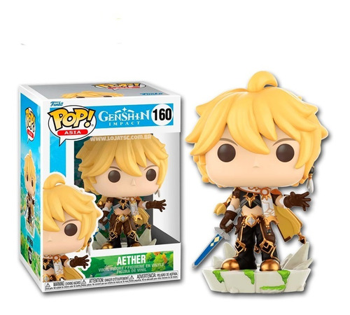 Boneco Genshin Impact Aether Pop Funko 160 Action Figures