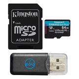 Tarjeta De Memoria Kingston Microsd 64gb Canvas Go Plus Con