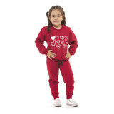 Conjunto De Inverno Moletom Infantil Feminino Meninas Barbie