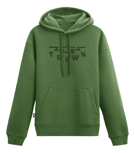 Buzo Trown Hoodie Frisado Logo Bordado Buzo Canguro