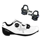 Sapatilha Speed Ciclismo Mattos Racing Branco + Pedal Speed