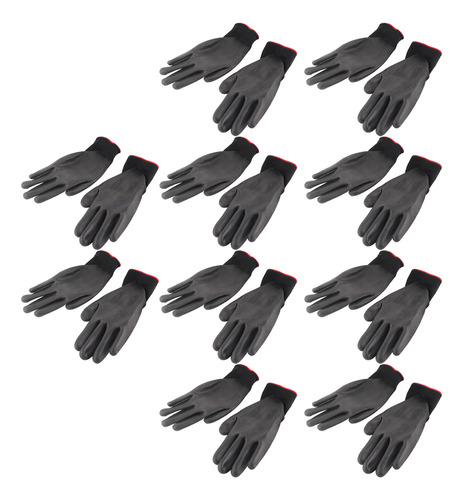 Guantes De Punto Sin Costuras Uk Plug Black 7s, 10 Pares, An