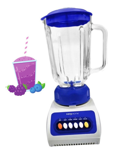 Licuadora Kanjihome Bl0600 Azul 2 En 1 Vaso Vidrio 1,5l 600w