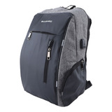 Mochila Notebook Impermeable Con Puerto Usb 40 Litros Gris 