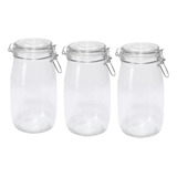 Set 3 Frascos Tarro Canister Hermético 1500ml Con Tapa