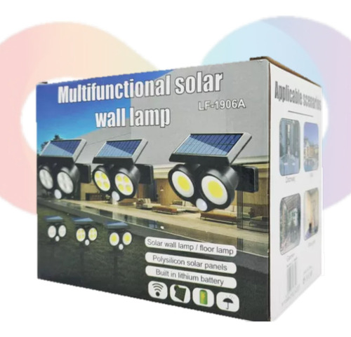 Lampara Solar Recargable Pared Y/o Piso Lf-1906a 