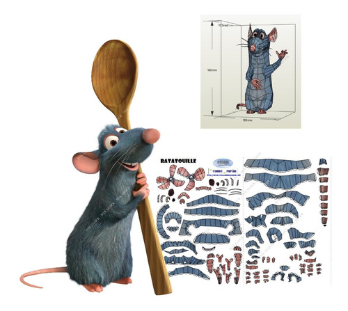 Poly Ratatouille 16 Cm Papercraft