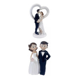 2x Amor Pareja Estatuas Novia Novio Pastel Topper Boda