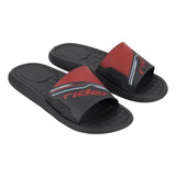 Chinelo Rider Step Slide Preto Vermelho 12223