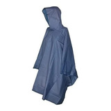 Capa Impermeable Pvc Con Gorro Azul Talla Unica