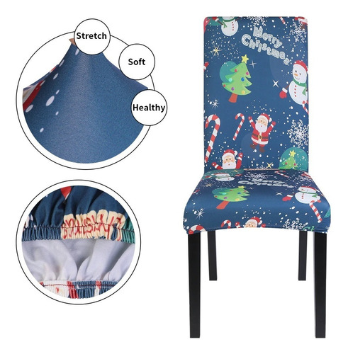 2 Cubiertas Para Silla Navidad Azul Fundas Extra Suaves