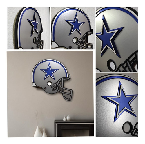 Cuadro 3d Casco Nfl 49s San Francisco Cowboys Steelers 40cm