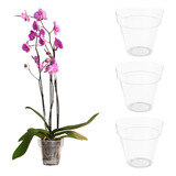 3 Maceta Orquidea Transparente Hecho En España 1.1l 14cm Ø