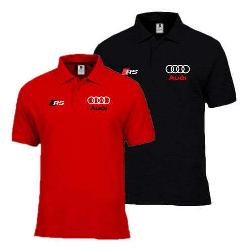 Kit 2 Camisa Gola Polo Audi Rs Malha Piquet Camiseta