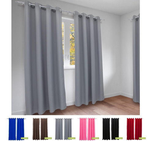 Cortina Oxford Para Sala E Quarto Diversas Cores 3,00x1,70 M Cor Cinza Claro