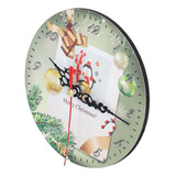 Reloj De Pared Redondo Con Diseño De Papá Noel De Navidad, M