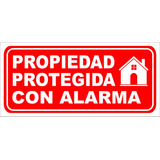 Cartel Propiedad Protegida 14x30 Cm Alto Impacto Oferta!!!