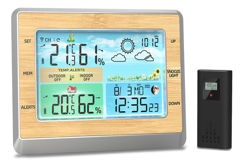 Termômetro Externo Interno Sem Fio De Estação De Polegadas 6