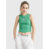 Polera Crop Con Parche Mujer Tommy Jeans Verde