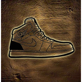 Cuadro Nike M. Jordan Madera Con Luz Led Calida 80x50 Cmts