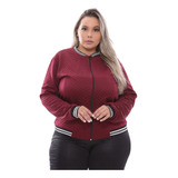 Jaqueta Feminina Bomber Casaco Plus Size Grande 46 48 50 Top