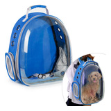 Mochila Bolso De Transporte Para Mascotas Hasta 12 Kg Azul