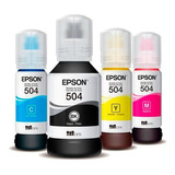 Pack 4 Tintas Epson Original T504 L4150, L4160, L6161, L6171