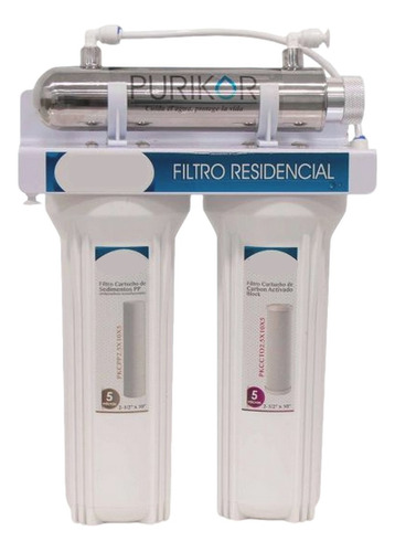 Sistema De Filtración Agua 3 Etapas Uv Pou 0.5 Gpm