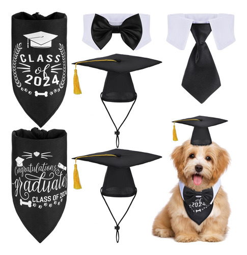 6 Piezas 2023 Pet Dog Graduation Cap Ajustable Pets Dog Cat 