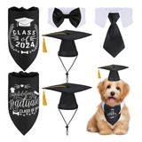 6 Piezas 2023 Pet Dog Graduation Cap Ajustable Pets Dog Cat 