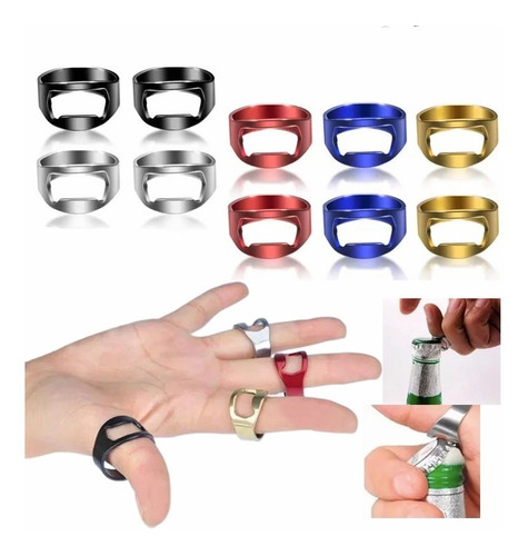 10 Pcs Anillo Destapador Cerveza Acero Inoxidable Multicolor