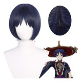 Genshin Impact Scaramouche Cosplay Peluca Pelo Corto 30cm A