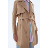 Trench Clasico Esencial Con Solapa - Beige Mujer Desiderata