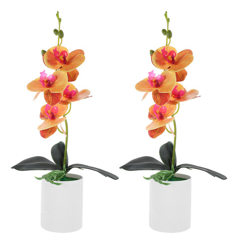 Maceta De Orquídeas Con Flores Artificiales Para Bonsáis, 2