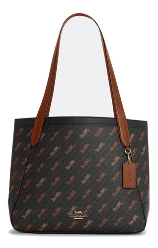 Cartera Tote Coach Horse And Carriage Diagonal Printed Cafe