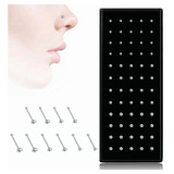 Piercing Recto Acero Quirurgico Arete Nariz Pack 60 Pcs