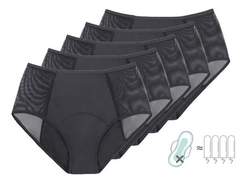 Bragas Menstruales For Mujer De 5 Piezas, Pantalones Fs1