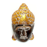 Máscara Buda Hindu Em Madeira  De Parede