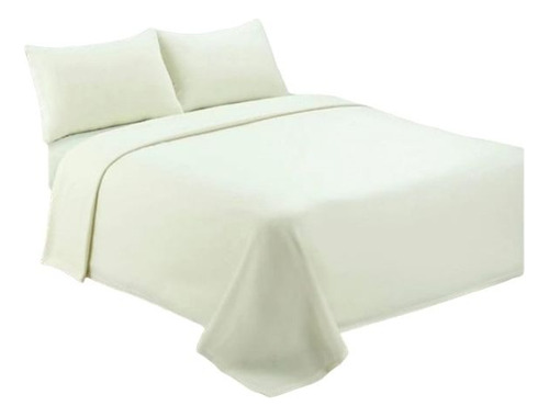 Sábanas Polar Tela Lisa King Invierno + 2 Fundas Almohadas 