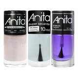 Kit Esmalte Anita Secante + Top Brilho + Efeito Borboleta