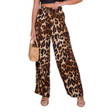 Calça Feminina Pantalona Estampado Animal Print Moderna