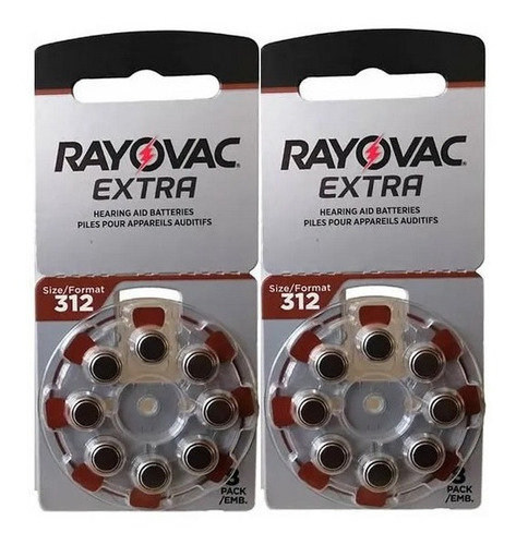 312 Rayovac Audífono X 40 Extra 1.45v 100% Original 312 