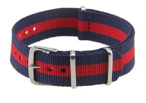 Malla Correa Nato De Naylon Azul Y Rojo San Lorenzo Relojes