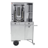 Carrinho Churrasco Grego 1 Torre Manual 3 Queimador Inox R2